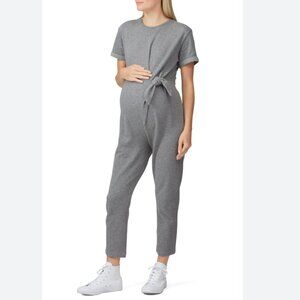 HATCH Lolo Maternity Jumpsuit in Heather Grey